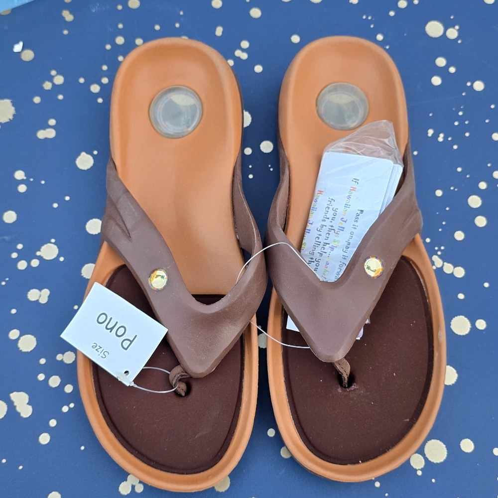 Hawaiian Jellys Brown Shower sandals Sz 6
